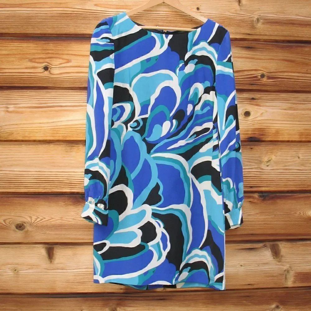 Trina Turk Silk Print Mod Shift Dress